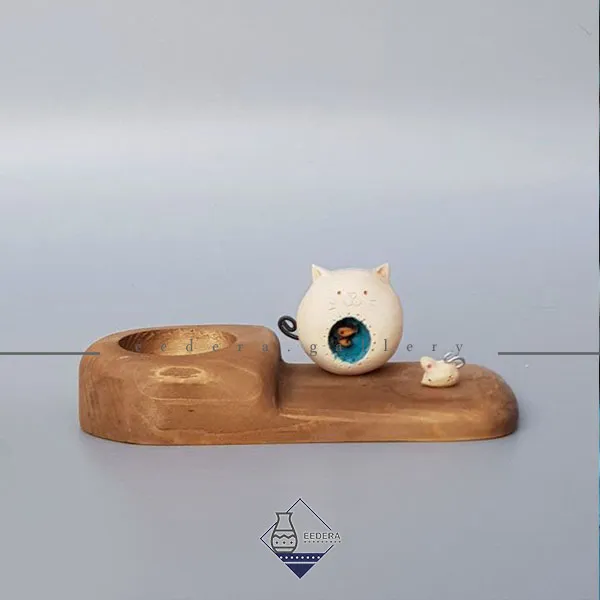 جاشمعی چوبی گربه و موش
