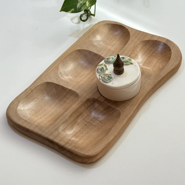 2025_10_15_13_40_IMG_7908 ظرف چوبی تنقلات طرح فیروزه